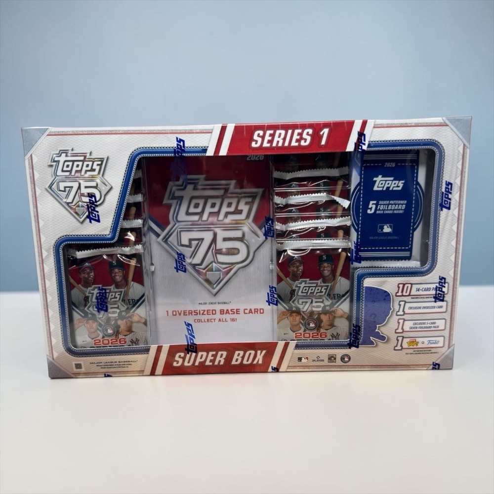 Topps 2026 Series 1 Baseball Super Box MLB Factory Sealed 75th Anniversary Funko